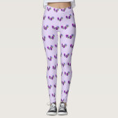 Pansies Paars en White Pattern Legging (Voorkant)