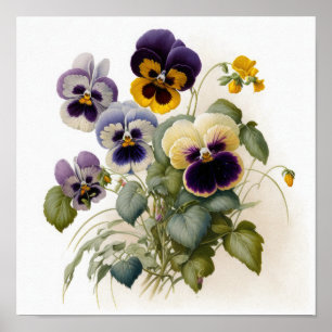Pansies Pansy Flower Art Imprimer Poster