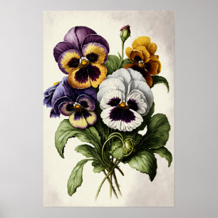 Pansies Pansy Flower Art Imprimer Poster
