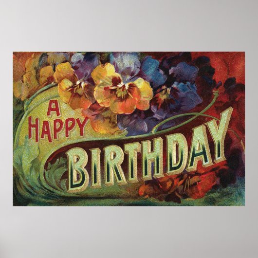 Pansies Pansy Rainbow Flowers Floral Poster (Voorkant)