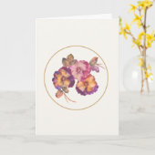 Pansies Peints à la Main — Carte « Je pense à toi  (Fleur jaune)