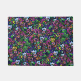 Pansies [pink] outdoor rug deurmat