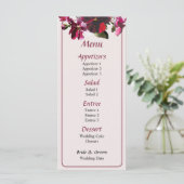 Pansies rose et magenta Menu Mariage (Debout devant)