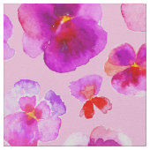 Pansies roses aquarelle fleur tissu d'art (Détail)