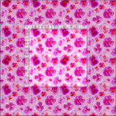Pansies roses aquarelle fleur tissu d'art (Carreau)