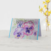 Pansies roses parfaites Carte d'anniversaire (Fleur jaune)