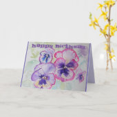 Pansies roses parfaites Carte d'anniversaire (Fleur jaune)