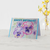 Pansies roses parfaites Carte d'anniversaire (Fleur jaune)