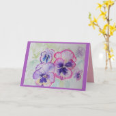 Pansies roses Parfaites Carte de voeux Watercolor (Fleur jaune)