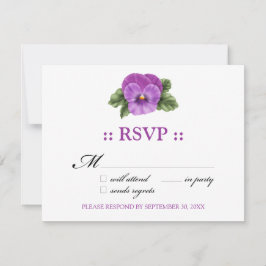 Pansies RSVP 4.25x5.5" Respons Kaart