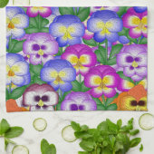 Pansies Serviette de cuisine (Plié)