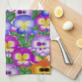 Pansies Serviette de cuisine (Quart Plié)
