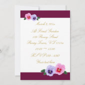 Pansies sur les invitations aux fêtes du 50e anniv (Dos)