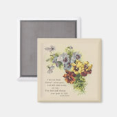 Pansies victoriennes Fleur Poème Magnet (Recto/Verso)