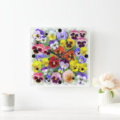  Pansies Vierkante Klok (Huis)