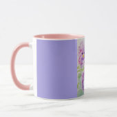 Pansies violettes Aquarelle Peinture Mug rose (Gauche)
