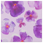 Pansies violettes aquarelle tissu d'art fleuri (Détail)