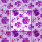 Pansies violettes aquarelle tissu d'art fleuri (Carreau)