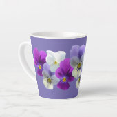 Pansies violettes et blanches Lilac Latte Mug (Angle gauche)
