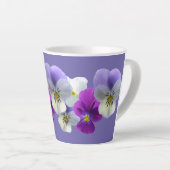 Pansies violettes et blanches Lilac Latte Mug (Angle droit)