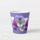 Pansies violettes et blanches Lilac Latte Mug (Devant)