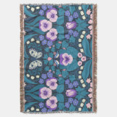 Pansies, vogels en vlinders deken (Voorkant Verticaal)