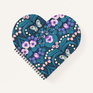 Pansies, vogels en vlinders notitieboek