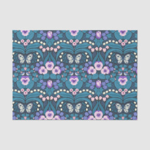 Pansies, vogels en vlinders tissuepapier