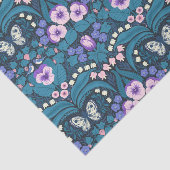 Pansies, vogels en vlinders tissuepapier (Detail)