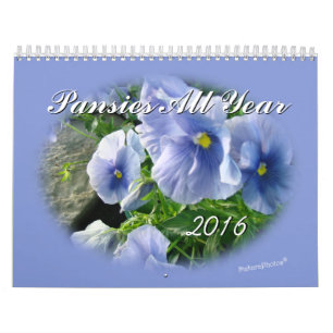 Pansies voor het jaar 2016: kalender-aangepast kalender