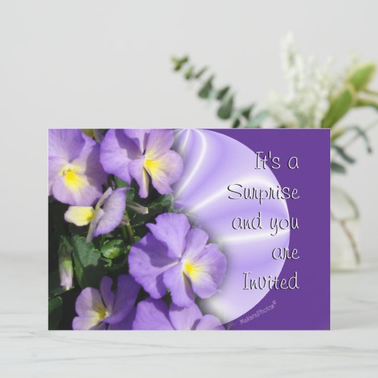 Pansy 1023 Uitnodiging- Pas elke gelegenheid aan Kaart (Staand voorkant)