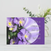 Pansy 1023 Uitnodiging- personaliseer elke gelegen Kaart (Staand voorkant)