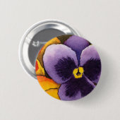 "Pansy #1" Floral Button (Voorkant /achterkant)