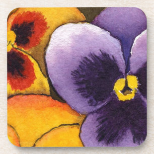 "Pansy #1" Floral Onderzetter set