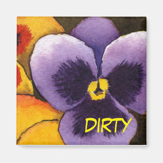 "Pansy #1" Lave-vaisselle florale sale Magnet d'ét