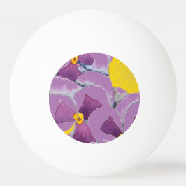 "Pansy #4 on paars" Floral Ping Pong Ball
