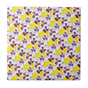 "Pansy #4 Tiled" Kitchen Garden Ceramic Tile Tegeltje