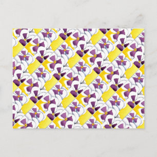 "Pansy #4 Tiled Pattern" Floral Briefkaart