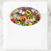 Pansy Beauty-regeling met botervliegen Ovale Sticker (Tas)