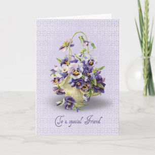 Pansy Birthday voor Friend Kaart