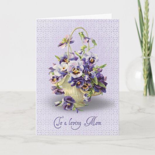 Pansy Birthday voor mam Kaart (Voorkant)