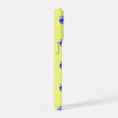 Pansy Bleu sur Jaune - Coque de Téléphone (Côté droit)