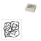 Pansy Bloem Tekening Rubberstempel (Gestempeld)