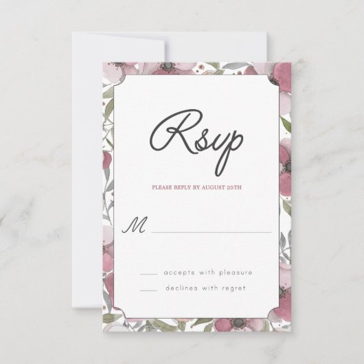 Pansy Blossom RSVP Card (Voorkant)