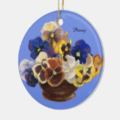 Pansy Bouquet Keramisch Ornament (Links)