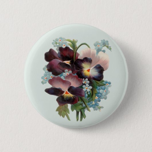 Pansy Bouquet Ronde Button 5,7 Cm (Voorkant)