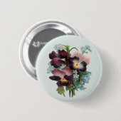 Pansy Bouquet Ronde Button 5,7 Cm (Voorkant /achterkant)