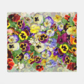 Pansy Cascade Fleece Blanket Deken (Voorkant (Horizontaal))