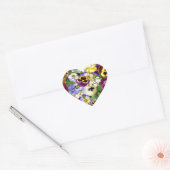 Pansy Cascade Hart Sticker (Envelop)