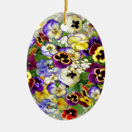 Pansy Cascade Keramisch Ornament (Voorkant)